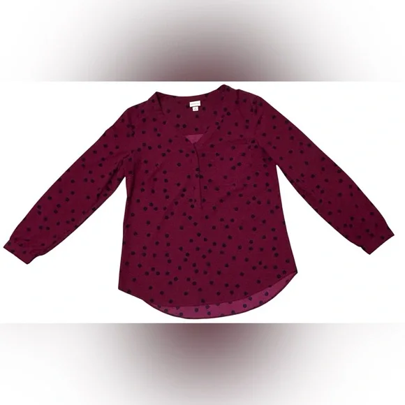Merona Long Sleeve Polka Dot Blouse – Women’s Medium - Picture 5 of 5
